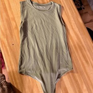 Abercrombie & Fitch Olive Green Scoop Neck Bodysuit